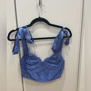 Urban Outfitters Blue Cropped Corset